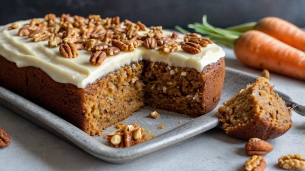 Decorated fit carrot cake with walnuts
