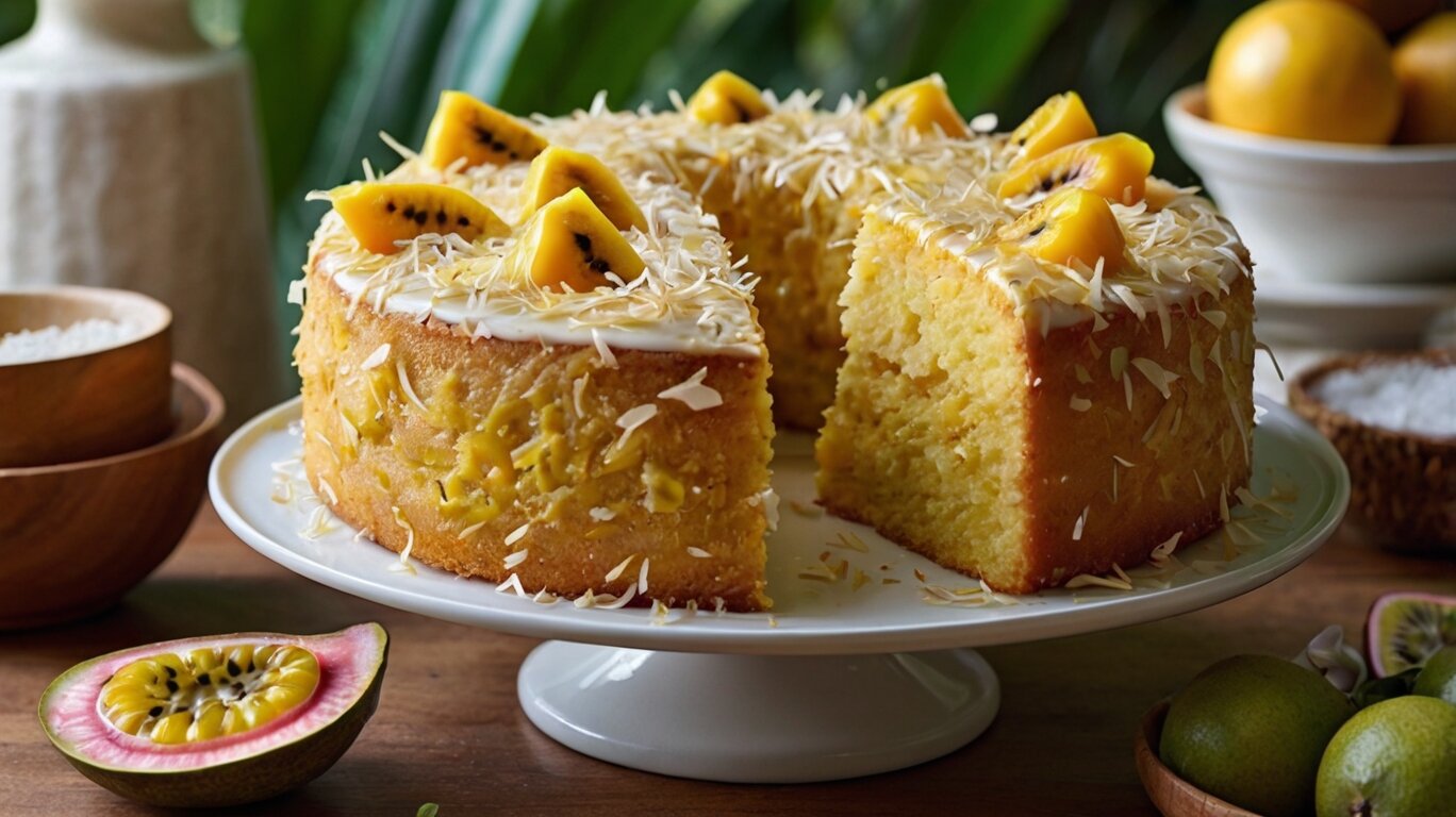 Indulge in Tropical Bliss: Moist Passion Fruit Cake with Coconut Flour