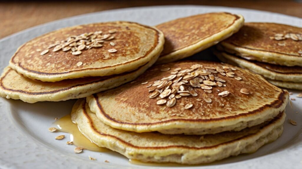 Indulge in a nutritious breakfast with these homemade Banana and Oat Pancakes, rich in fiber and protein. Drizzle with honey for a delicious morning meal that energizes your day!