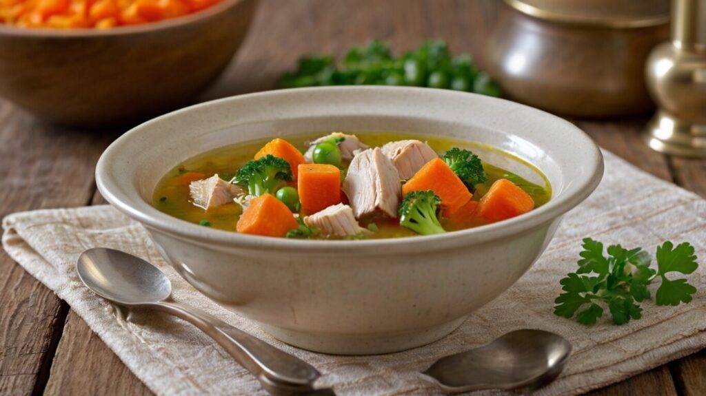 Learn how to prepare a succulent and nutritious vegetable soup with chicken. This soup is extremely healthy, low in calories, rich in protein, and perfect for those who are in the weight loss process.