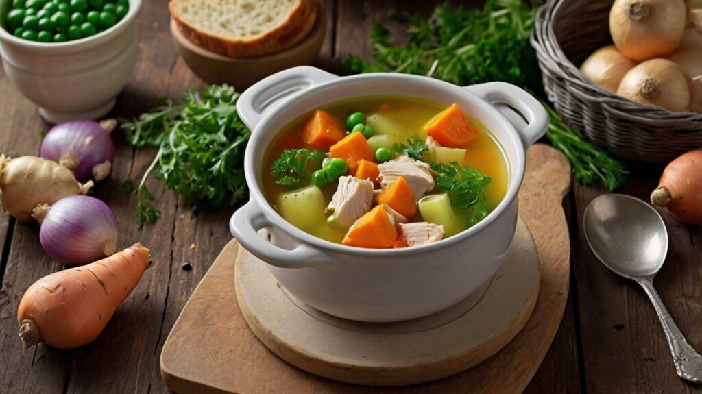 Learn how to prepare a succulent and nutritious vegetable soup with chicken. This soup is extremely healthy, low in calories, rich in protein, and perfect for those who are in the weight loss process.