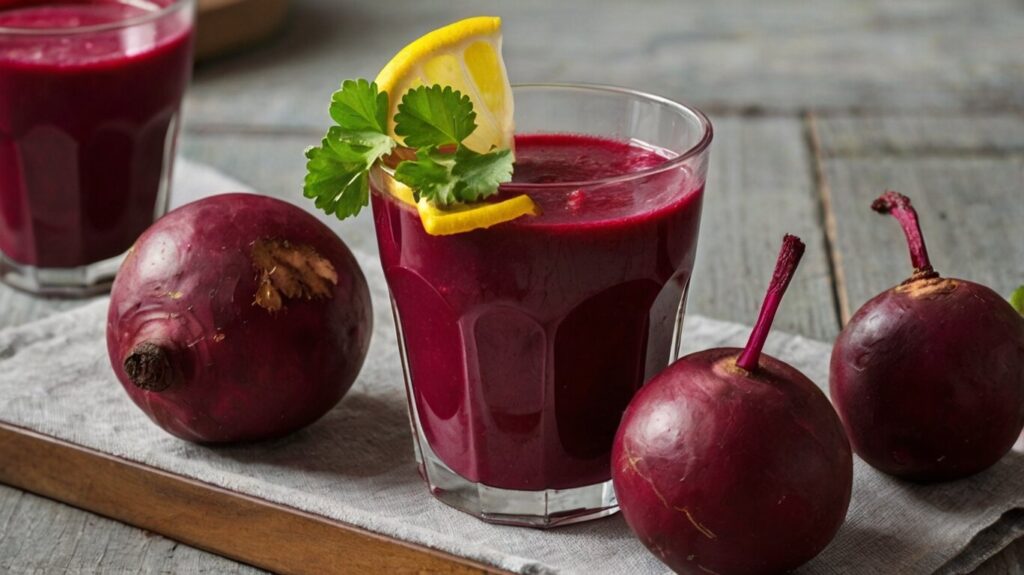 Boost Your Health with Beetroot Juice and Lemon: A vibrant glass of beetroot juice with lemon, showcasing the incredible health benefits of these powerful ingredients.