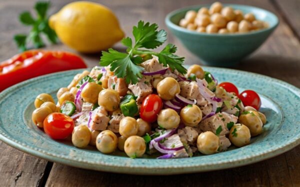 Delicious and Nutritious: Try This Irresistible Chickpea Salad with Tuna Today!