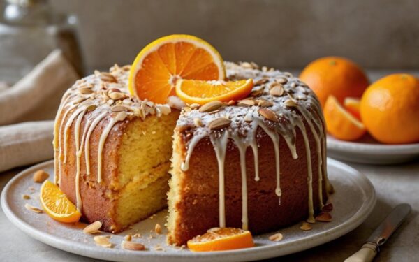 Indulge in Citrus Bliss: Delicious Orange Cake with a Crunch of Almonds