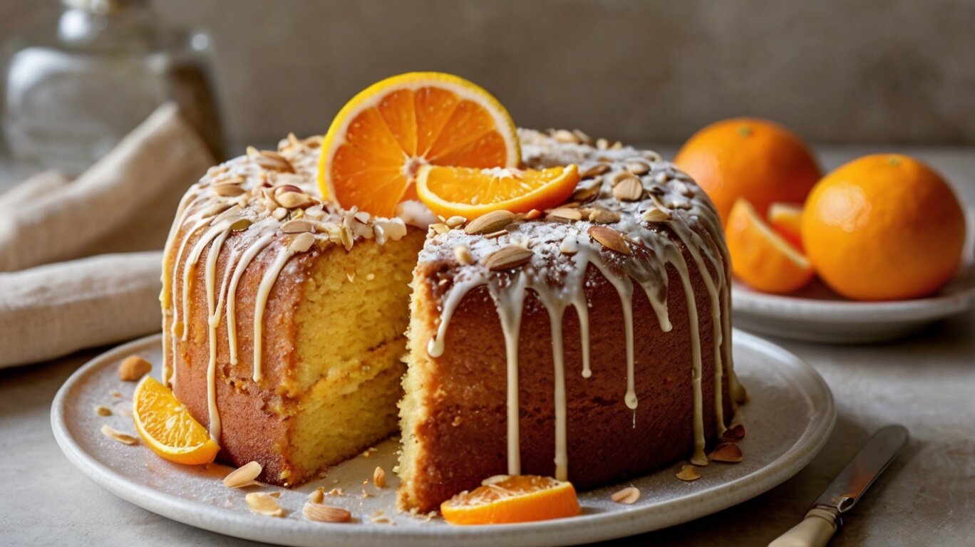 Indulge in Citrus Bliss: Delicious Orange Cake with a Crunch of Almonds