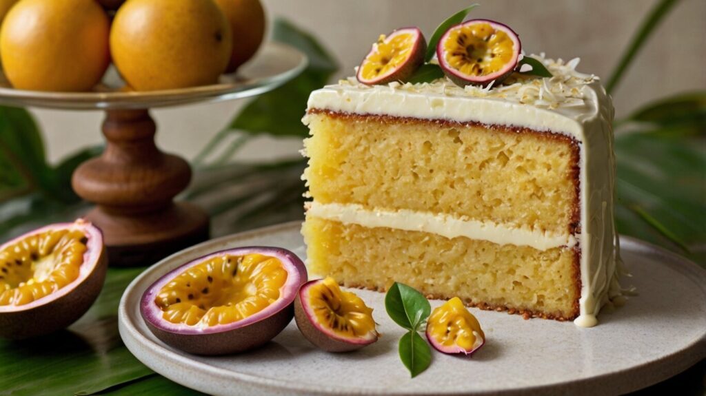 Discover the health benefits of passion fruit and the unique texture of coconut flour in this gluten-free Passion Fruit Cake, bursting with vibrant tropical flavors.