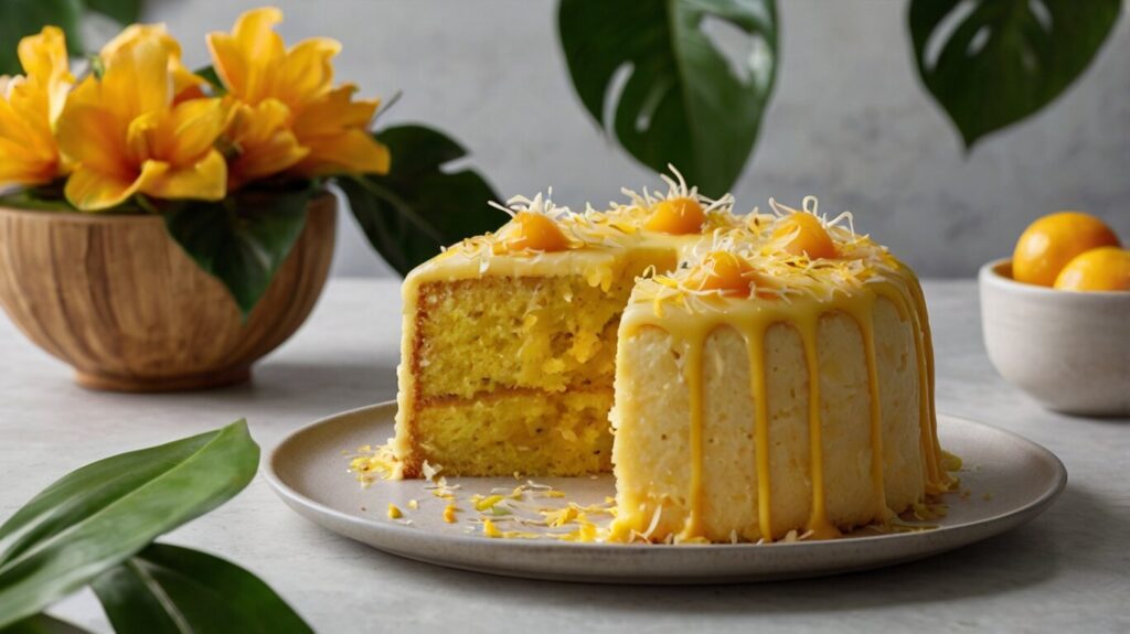 Discover the health benefits of passion fruit and the unique texture of coconut flour in this gluten-free Passion Fruit Cake, bursting with vibrant tropical flavors.